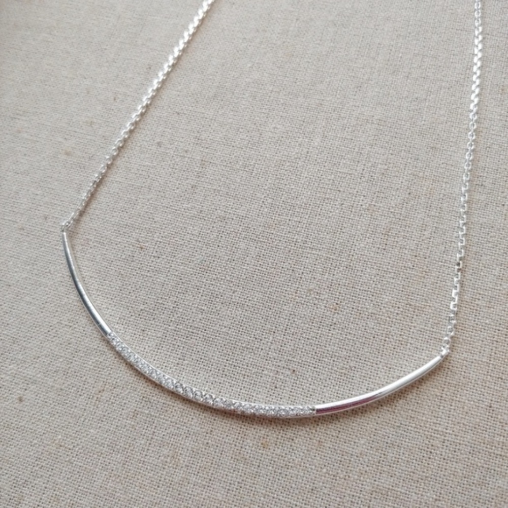 Stella & Dot Crescent Necklace - Silver